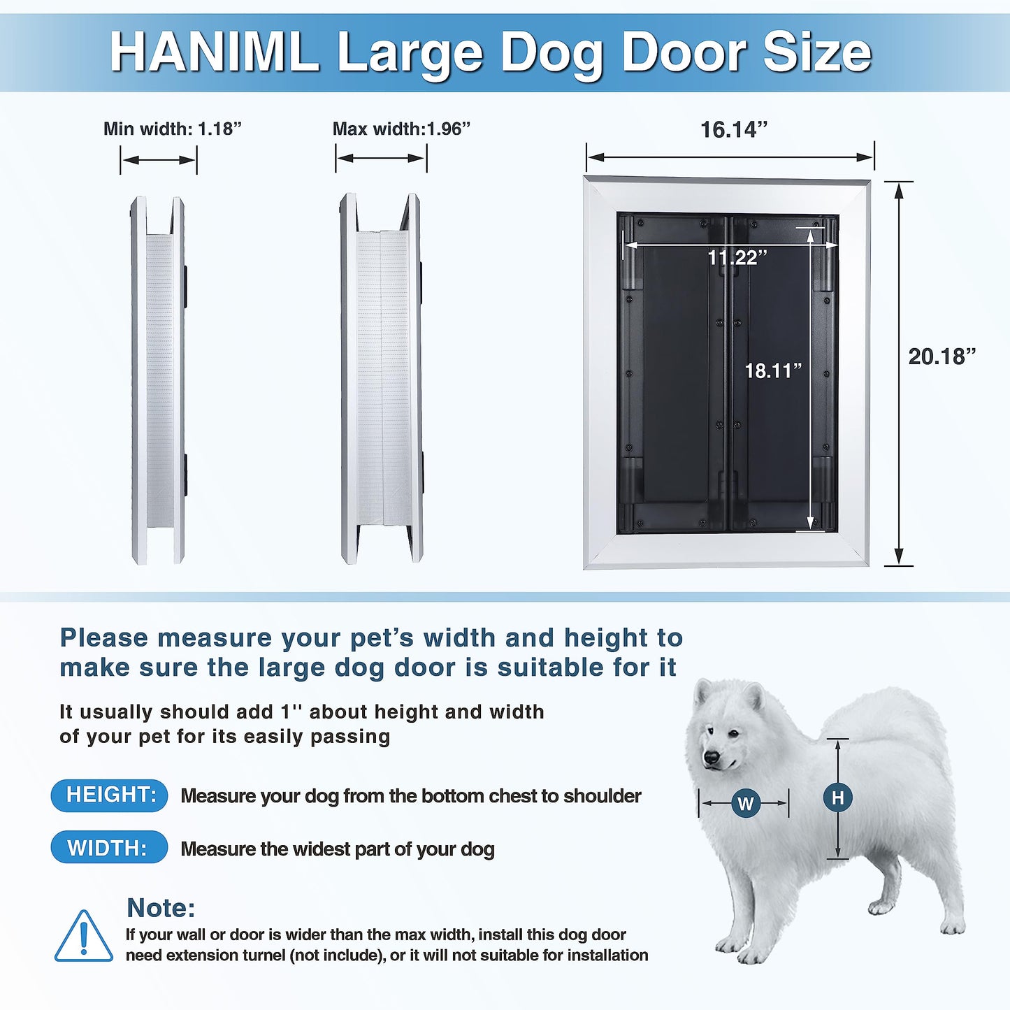 Aluminum Dog Door with Double Panels