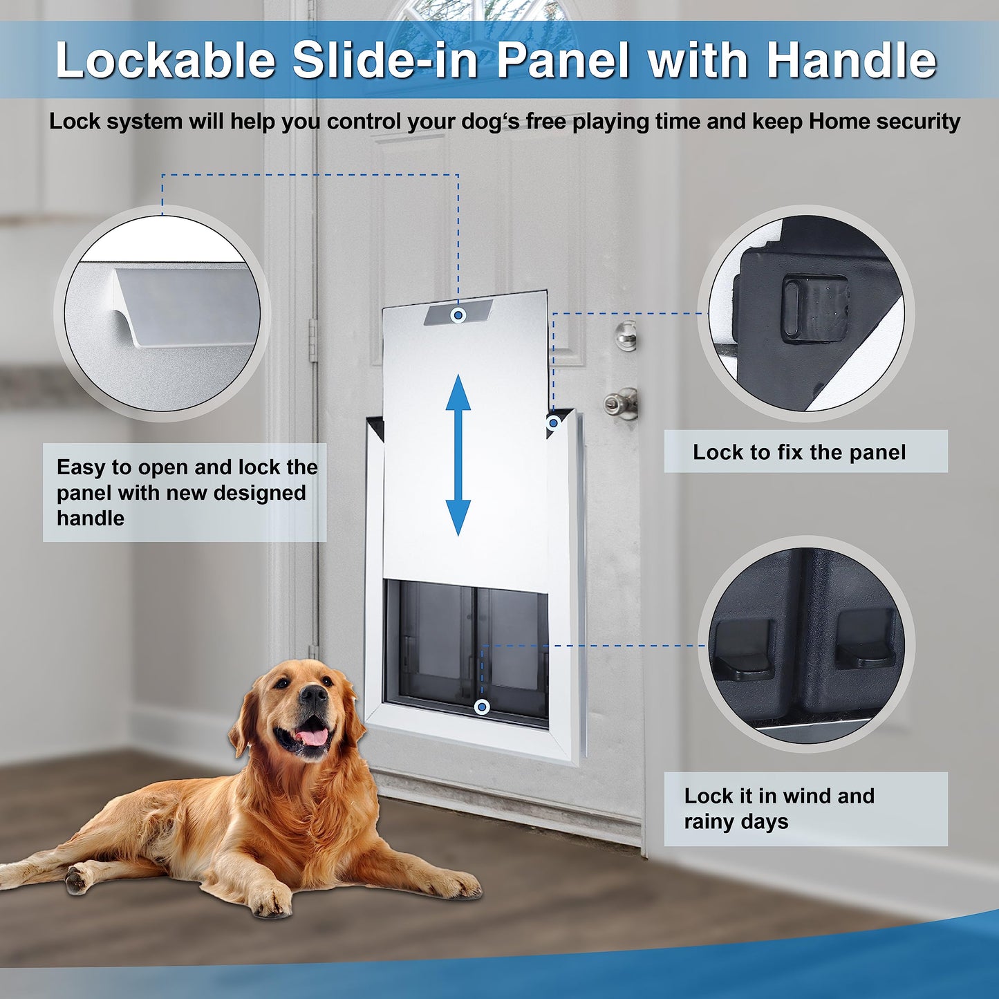 Aluminum Dog Door with Double Panels