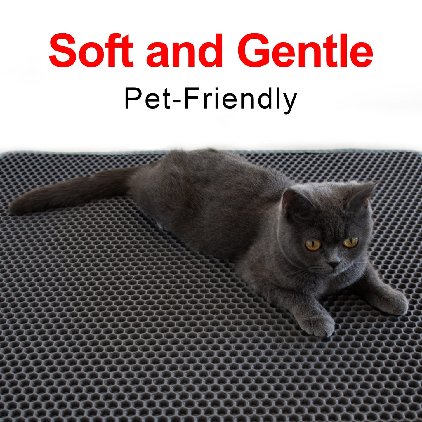 Cat Litter Mat - 24"x15", Easy Clean, Grey