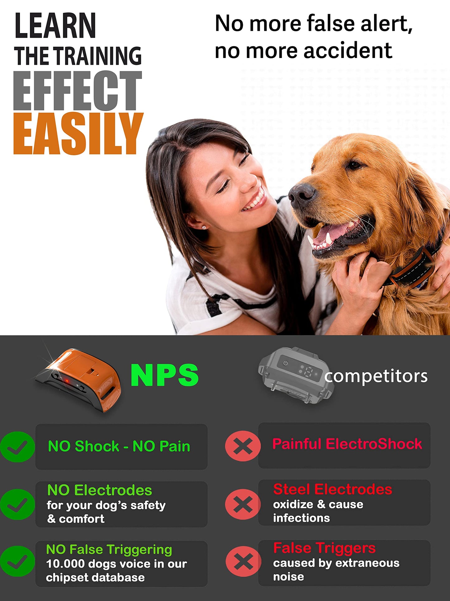 No Bark Collar for Dogs - Beep & Vibration