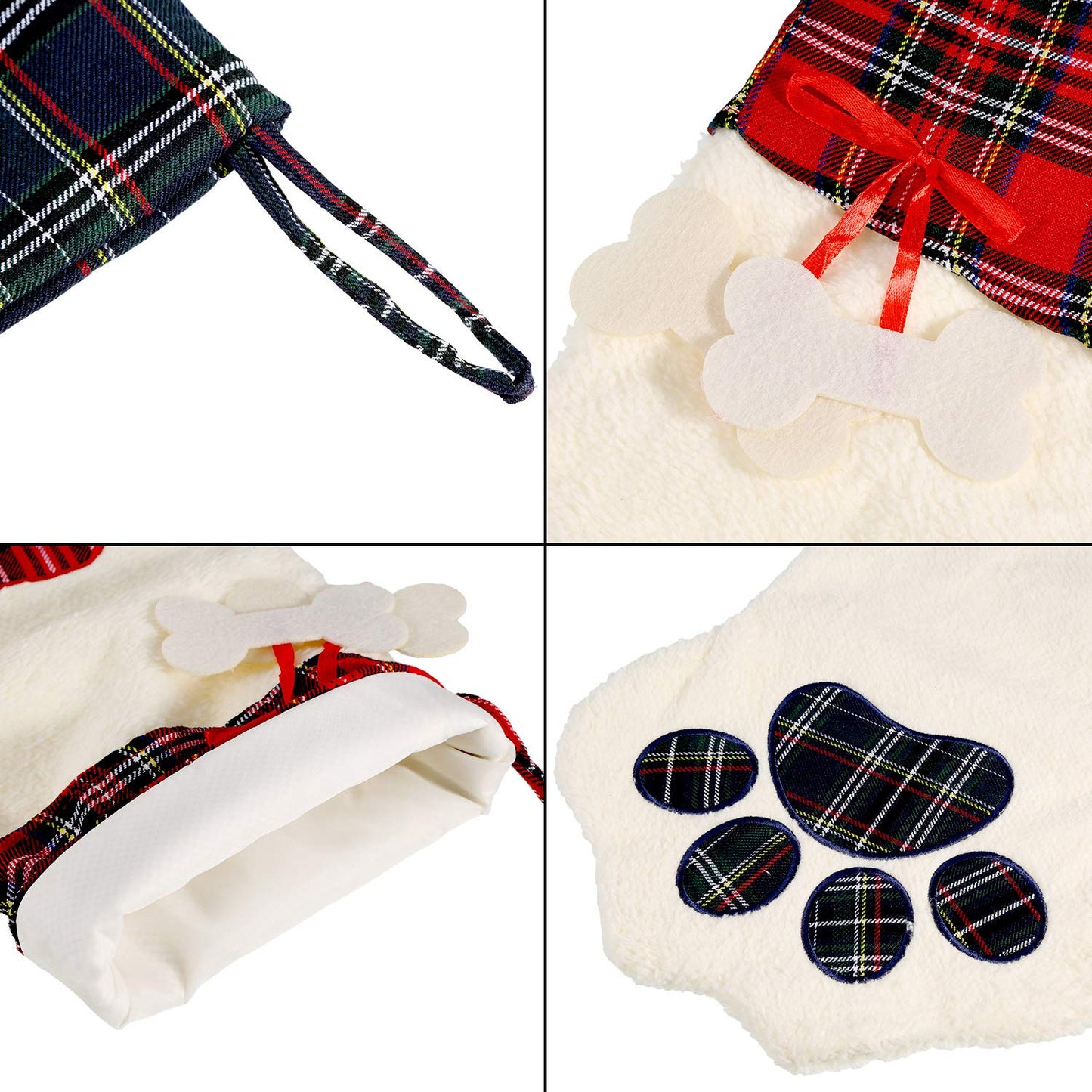 Buffalo Plaid Pet Christmas Stockings - 2 Pack