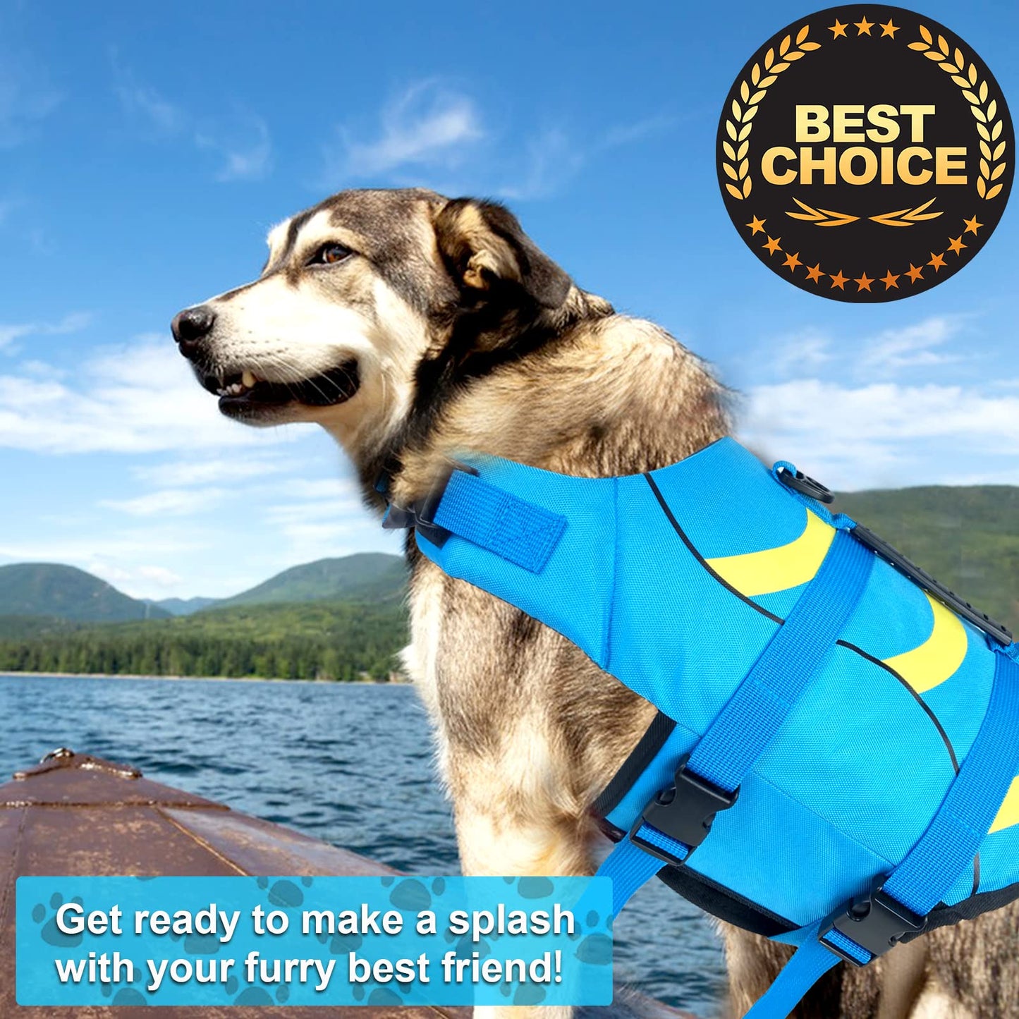 Shark Dog Life Jacket - Adjustable Vest