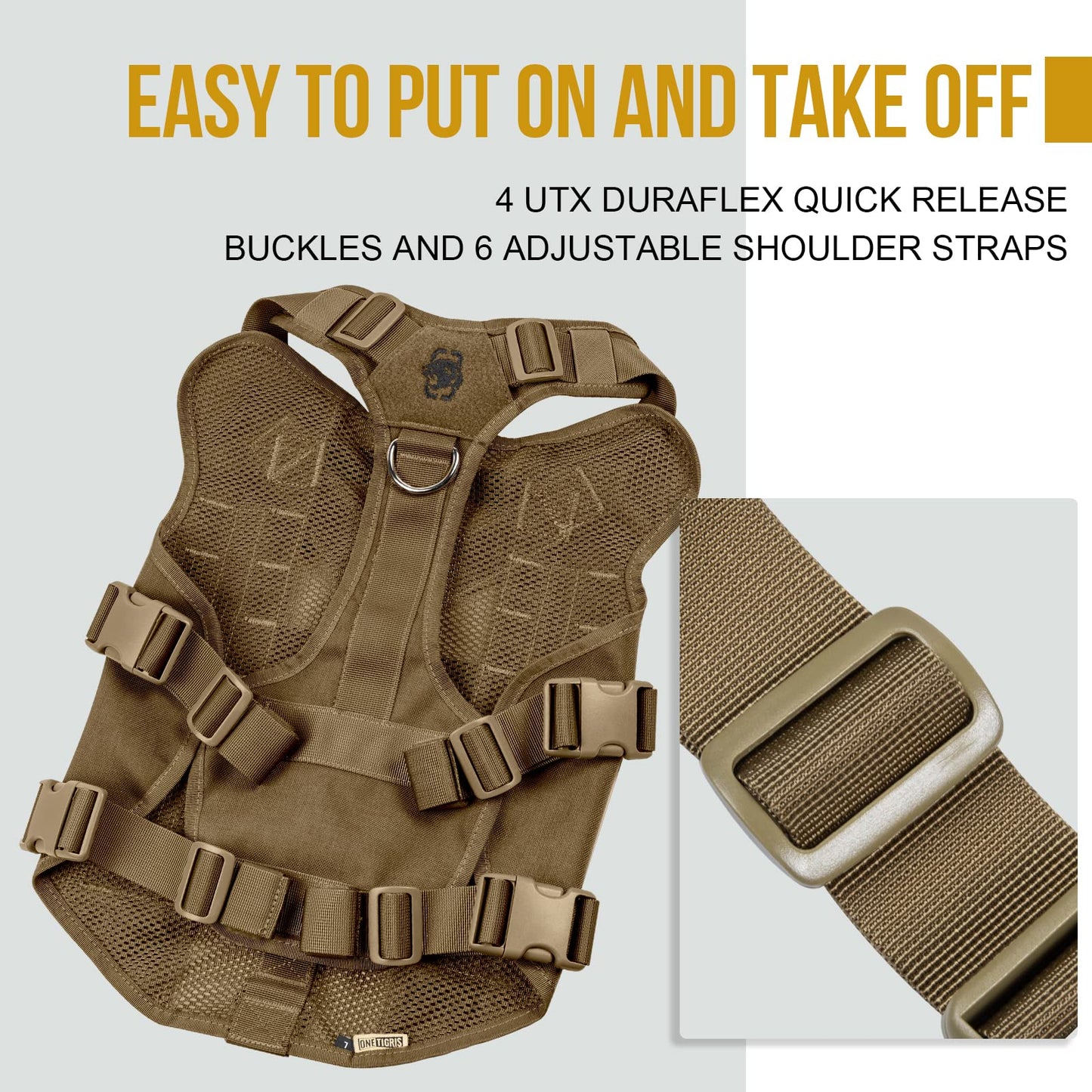 Tactical Dog Harness - Brown