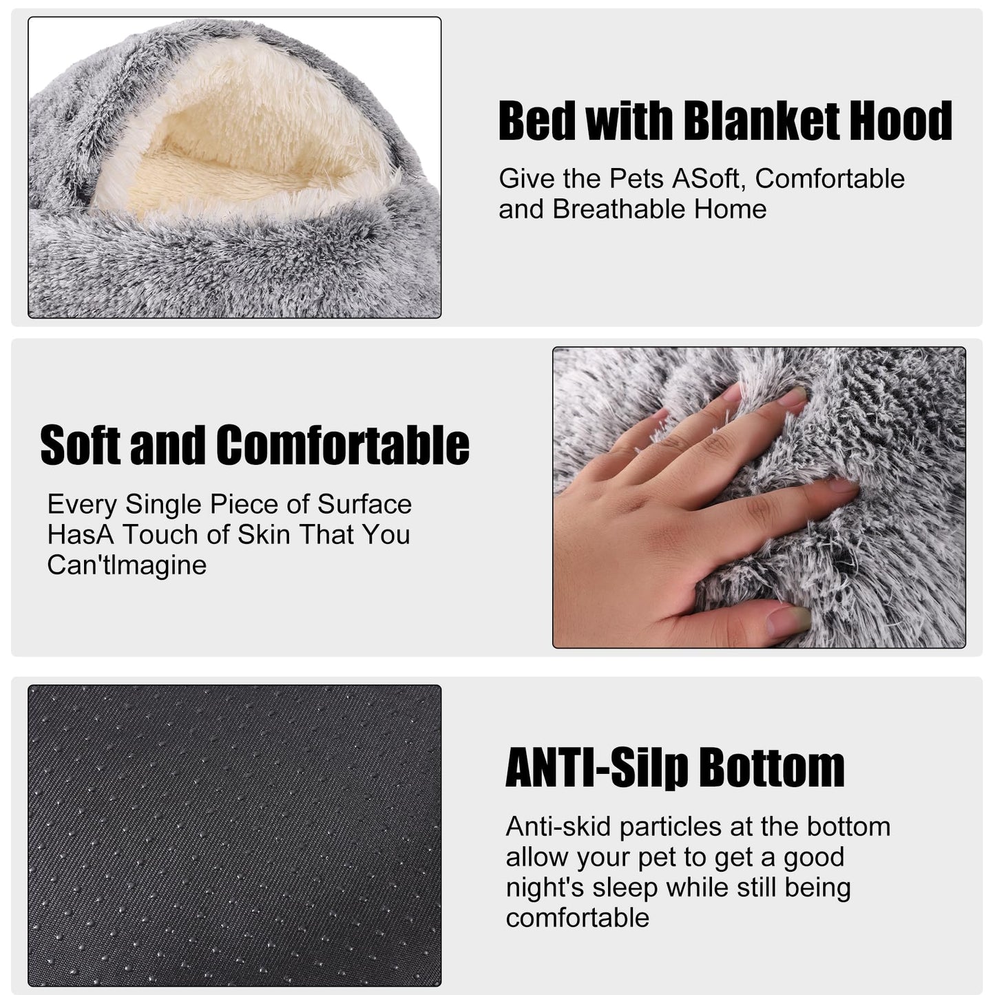 HYQ 2-in-1 Plush Pet Bed