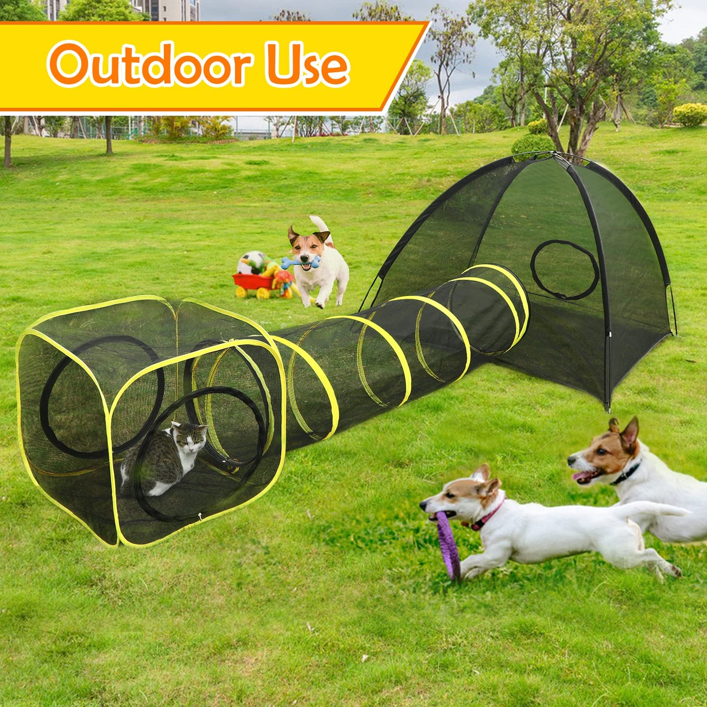 Portable Cat Enclosure with Tunnel