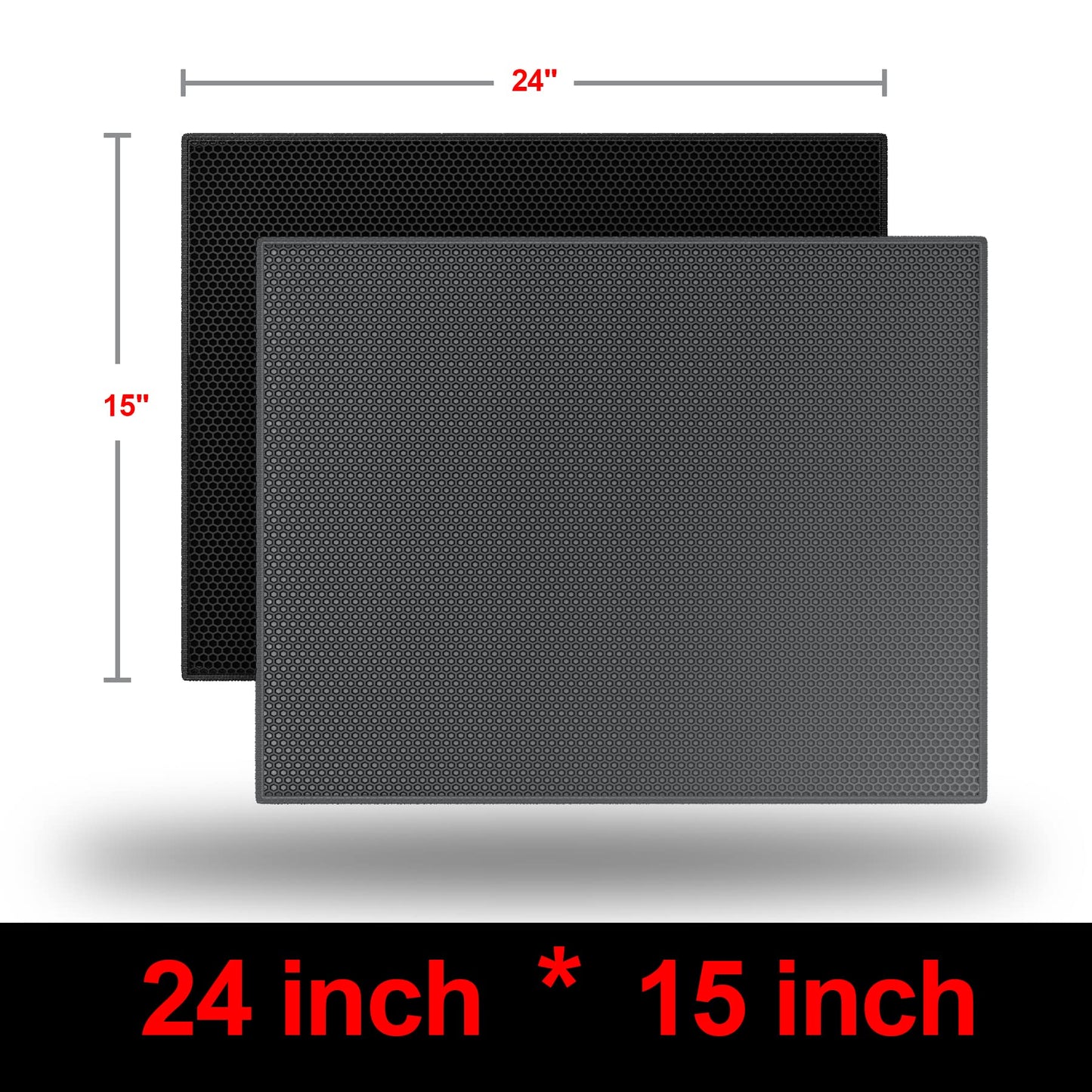 Cat Litter Mat - 24"x15", Easy Clean, Grey
