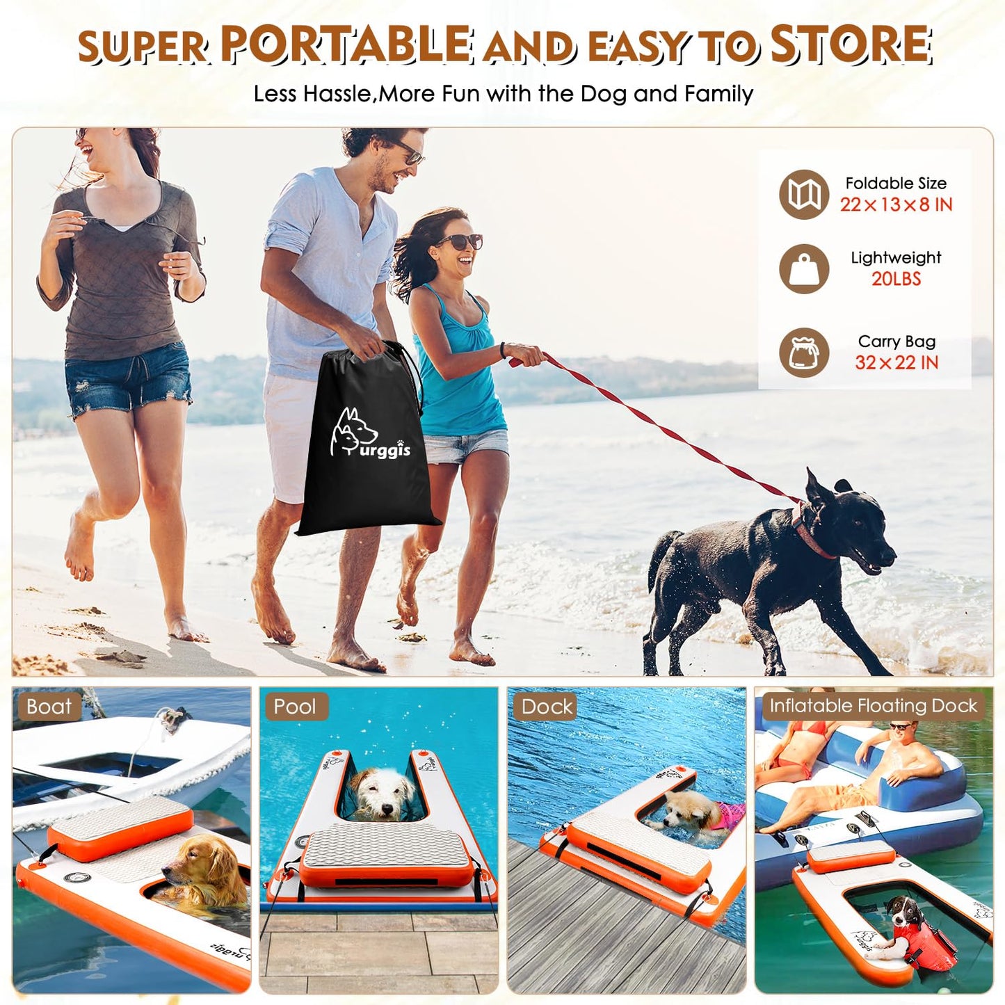 Inflatable Dog Boat & Pool Ramp