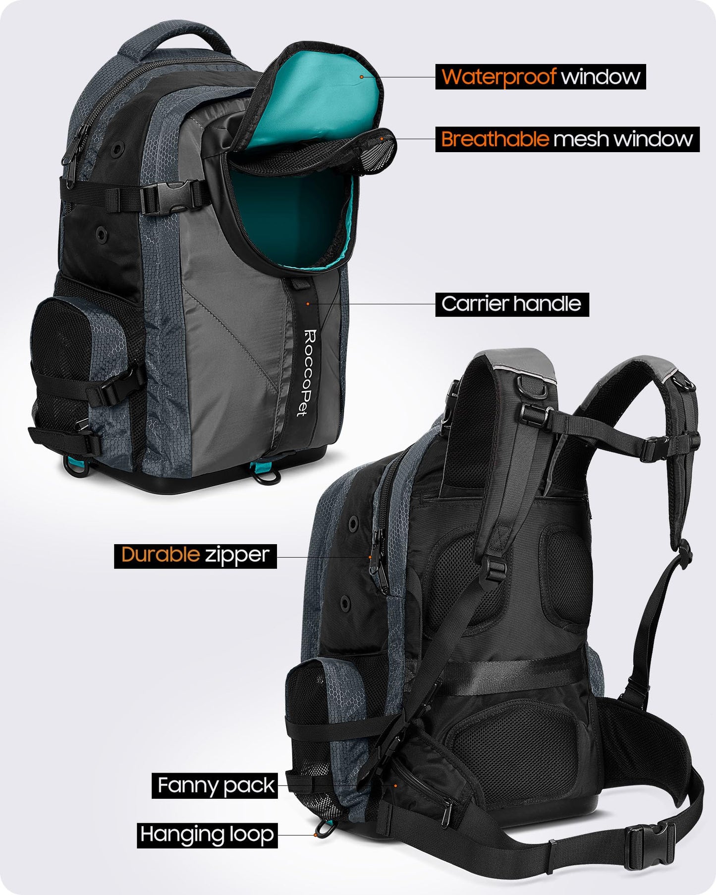 Pet and Laptop Backpack - Teal