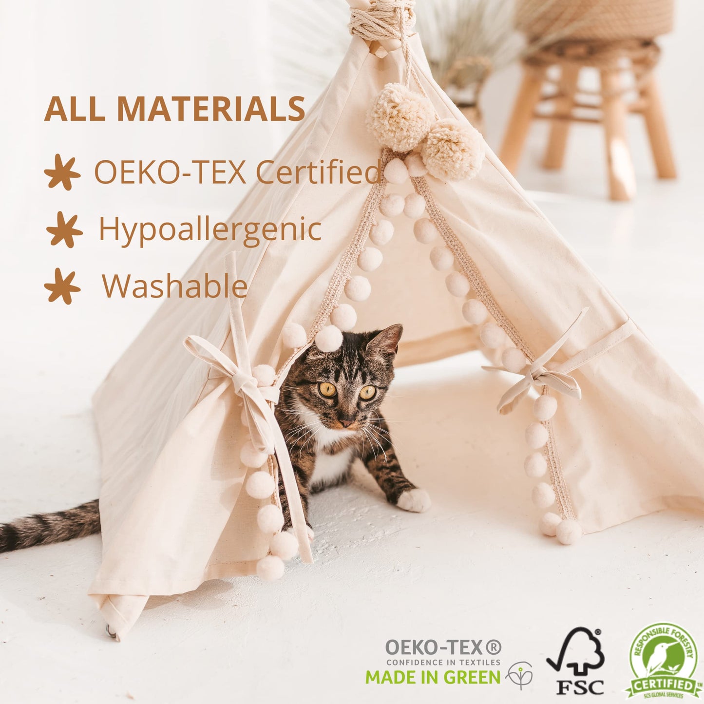 Cozy Small Dog Bed - Cat Teepee
