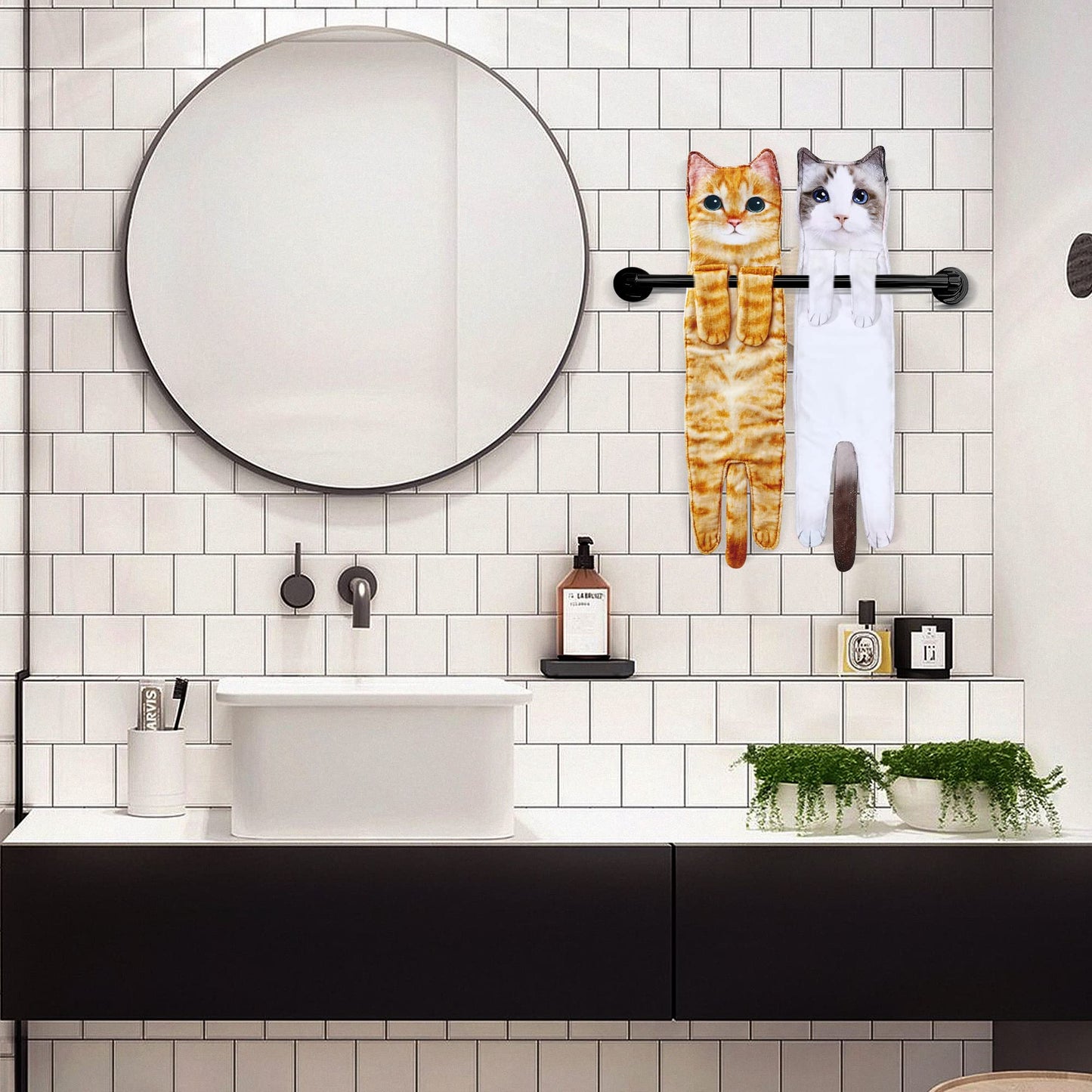 Cat Hand Towels - Cute Decorative