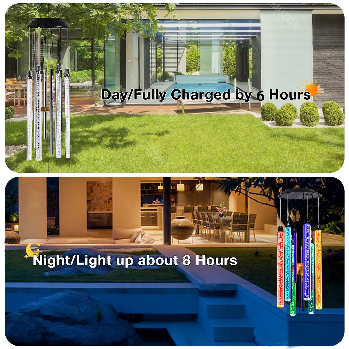 Solar Pet Memorial Wind Chime - Color Changing