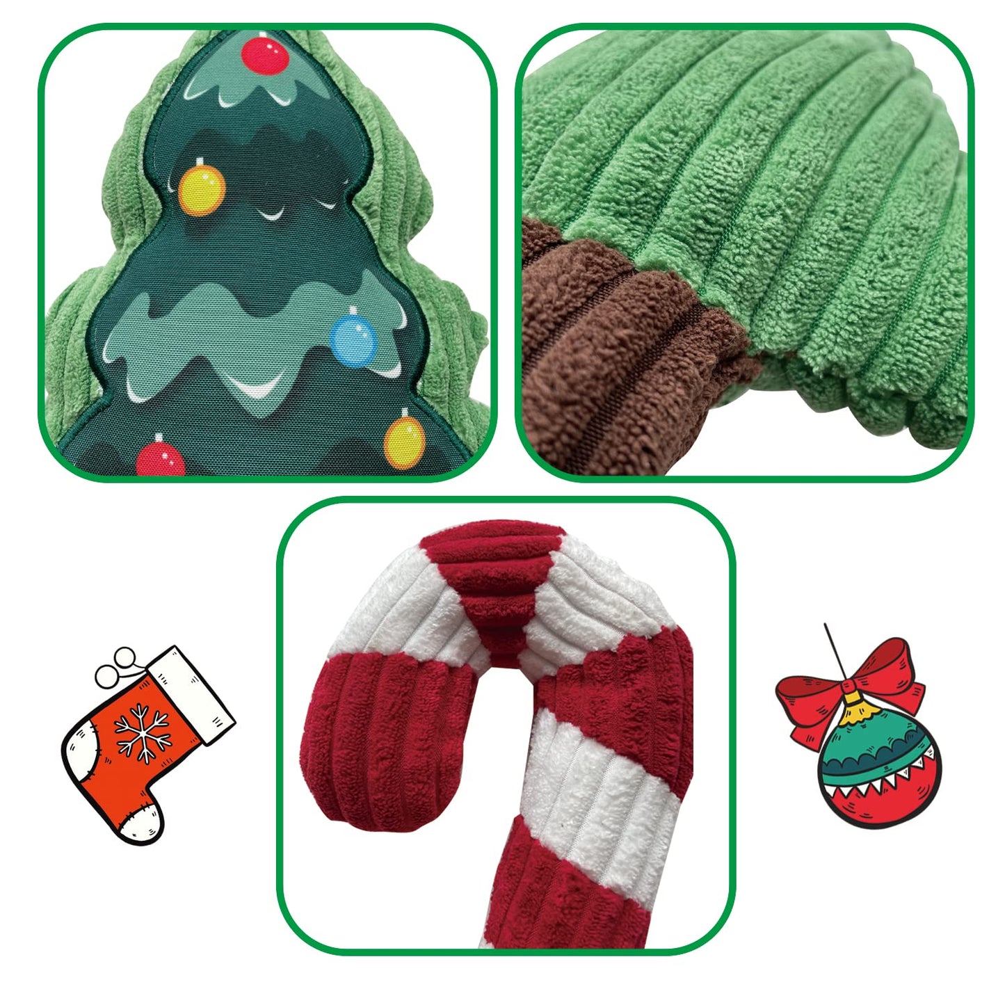 Christmas Dog Squeaky Toys - 3 Pack