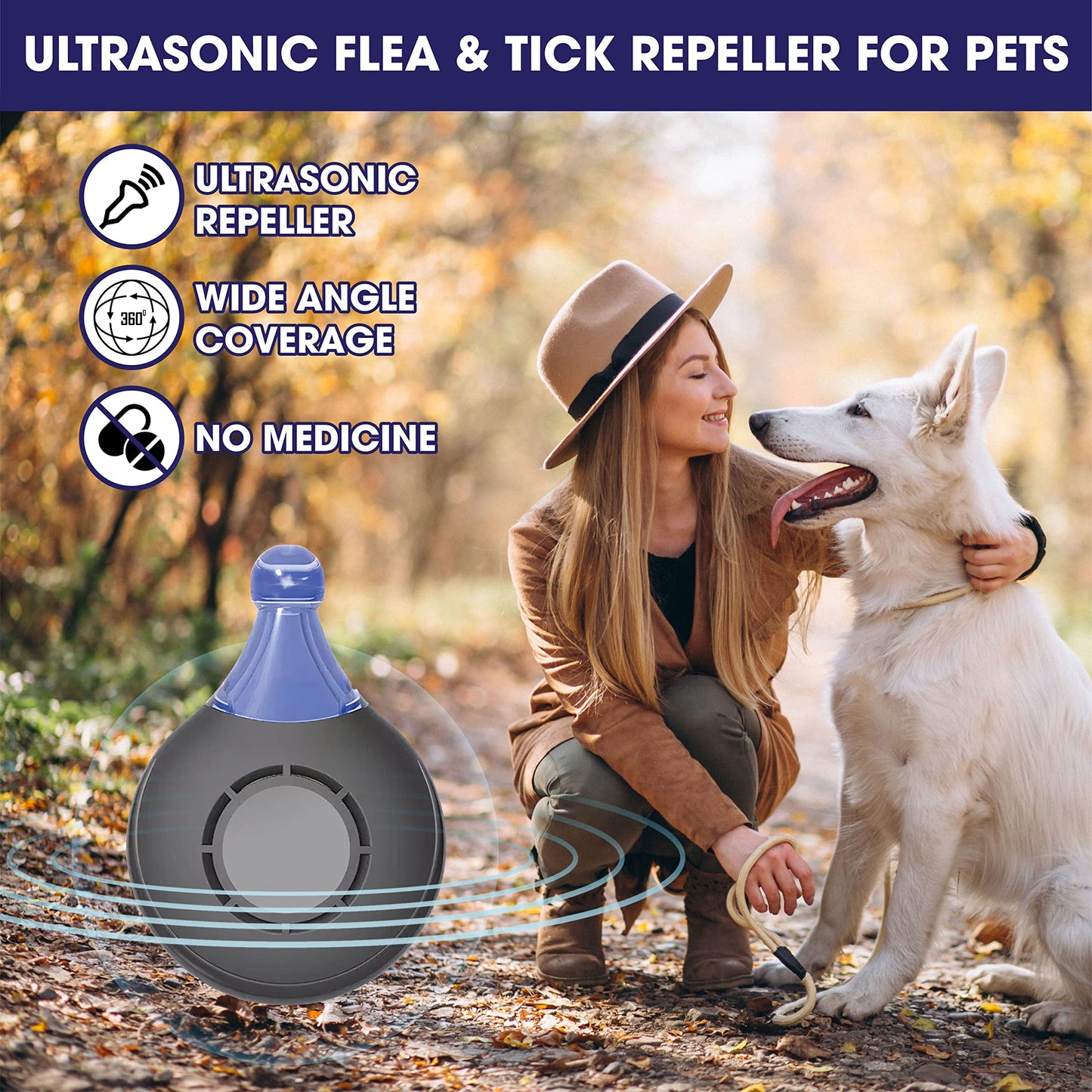 Ultrasonic Flea and Tick Repeller for Dogs and Cats