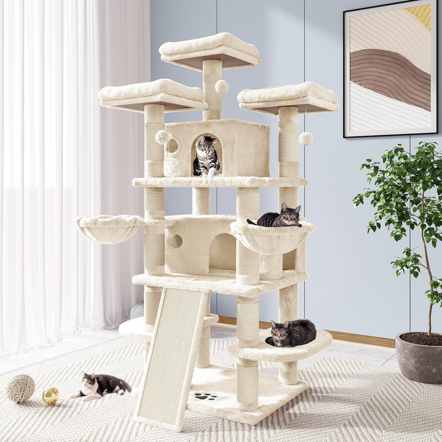Multi-Level Sisal Cat Tower