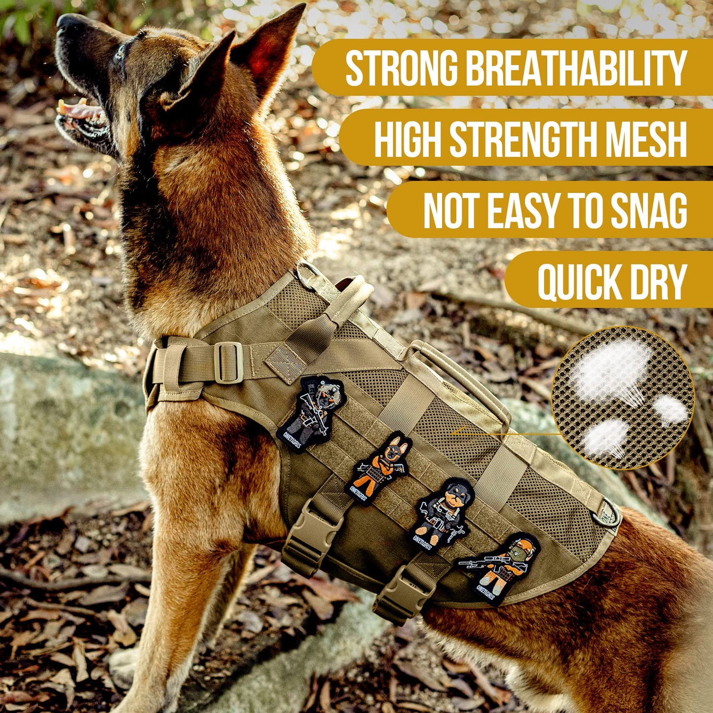 Tactical Dog Harness - Brown