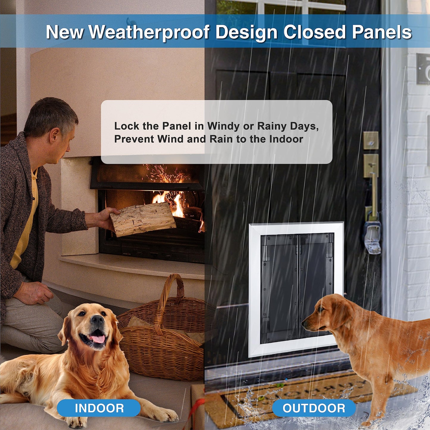 Aluminum Dog Door with Double Panels