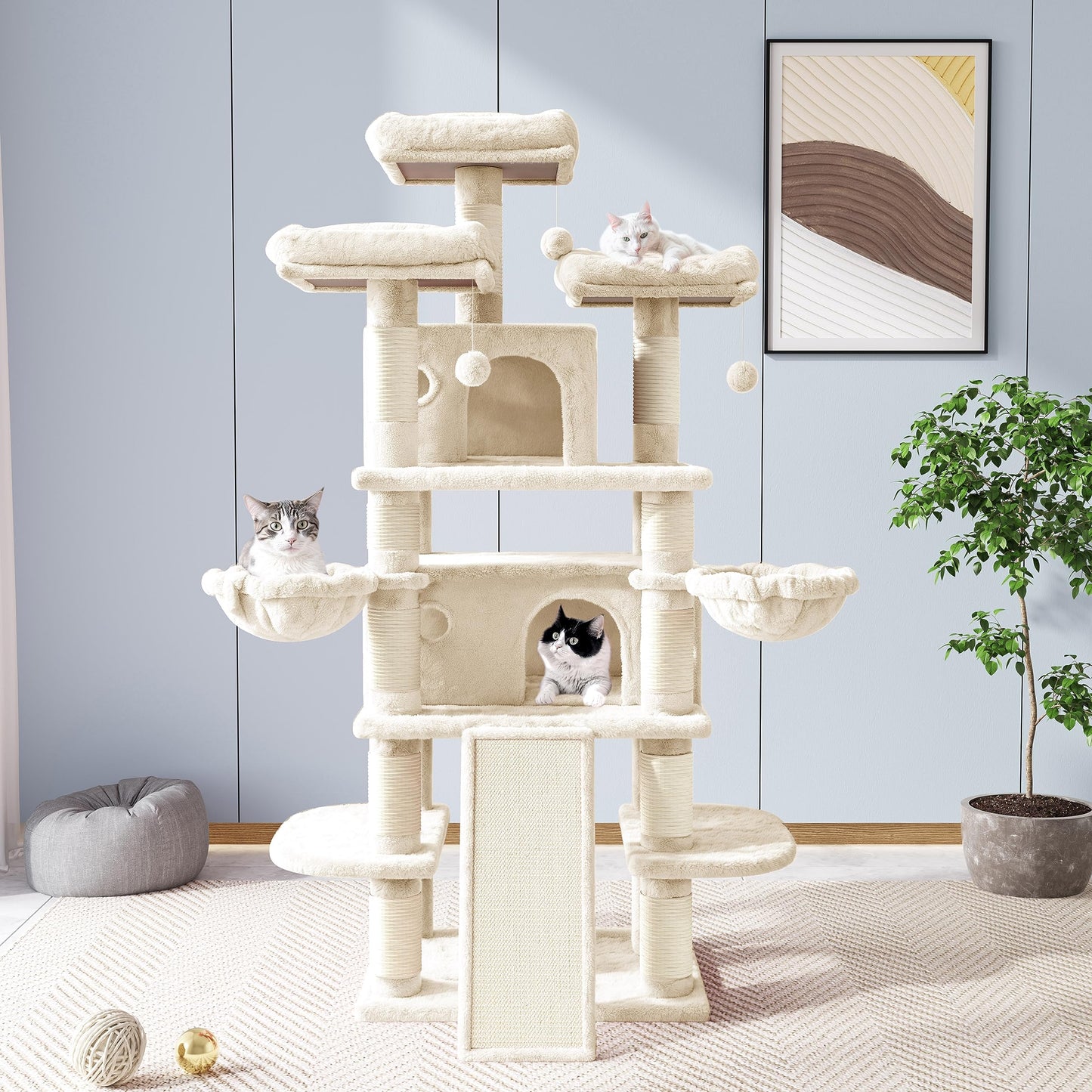 Multi-Level Sisal Cat Tower