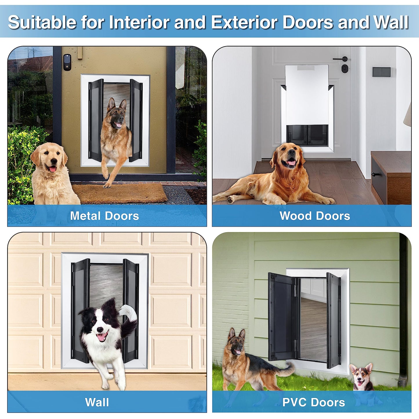 Aluminum Dog Door with Double Panels