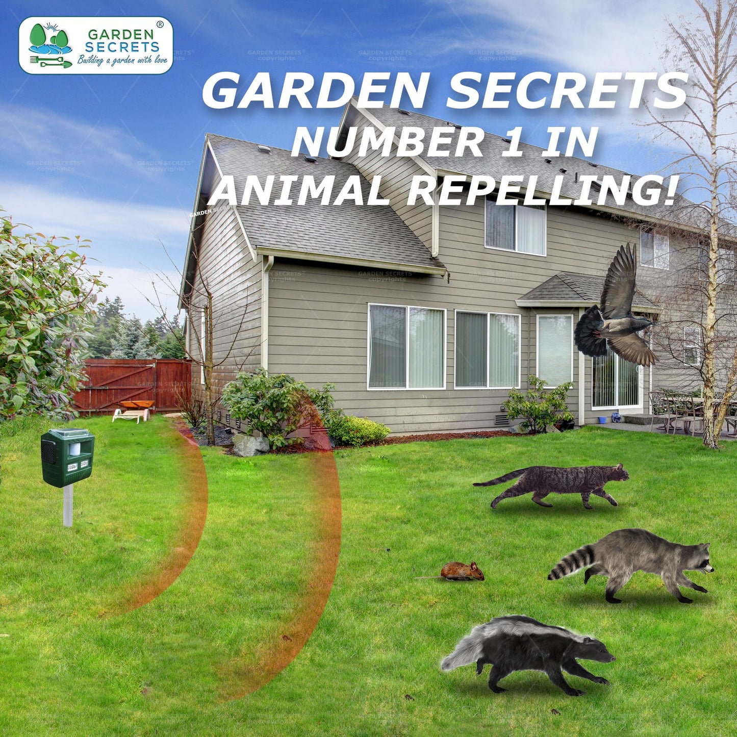GARDEN SECRETS Ultrasonic Garden Pest Repeller