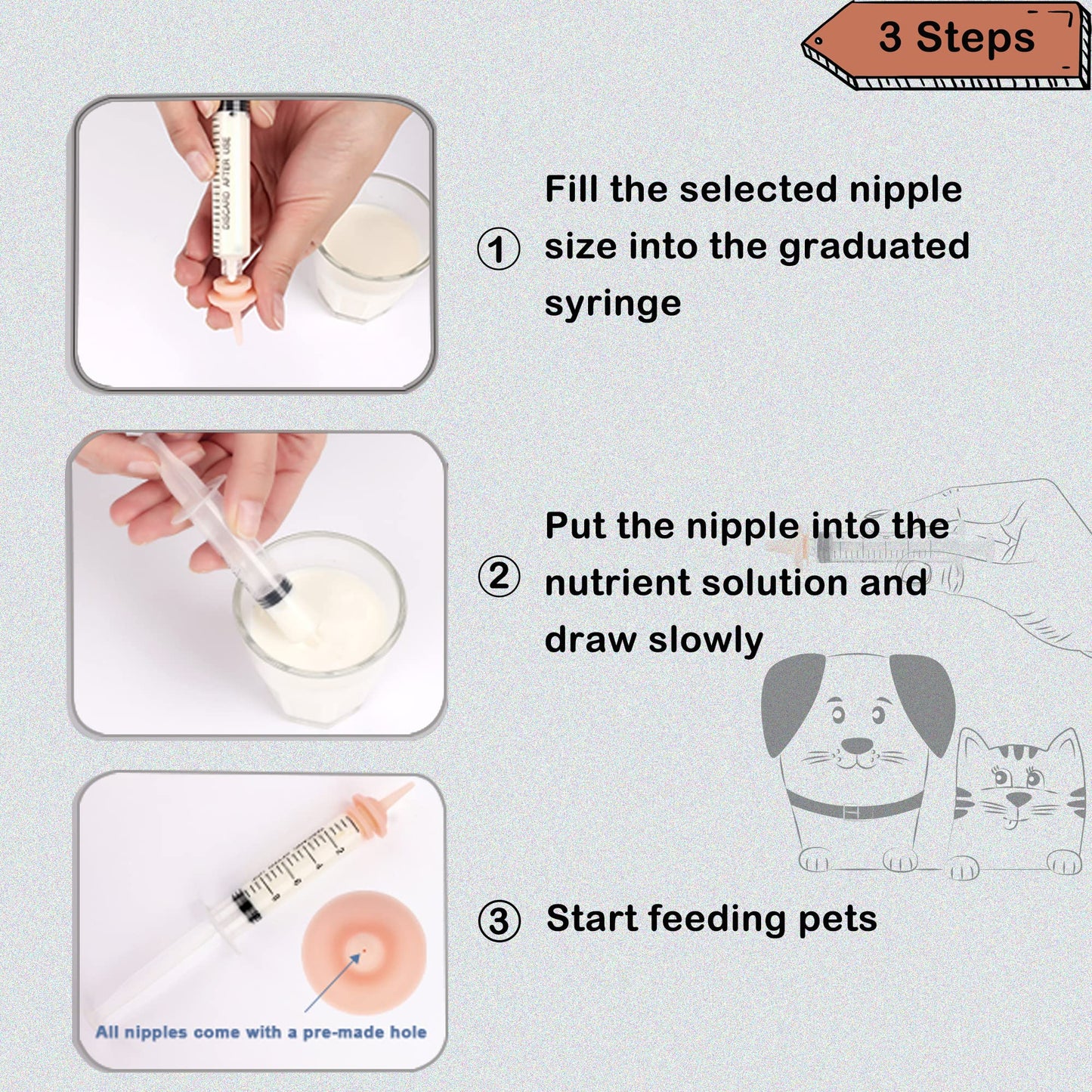 Pet Feeding Nipple for Kitten and Puppy