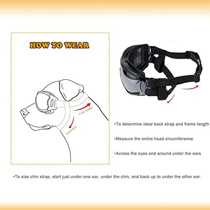 Dog Sunglasses/Goggles, UV/Wind/Dust/Fog Protection