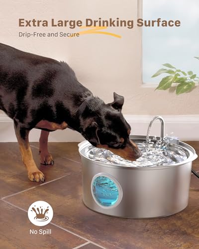 Large Dog Water Fountain - Stainless Steel