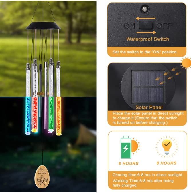 Solar Pet Memorial Wind Chime - Color Changing