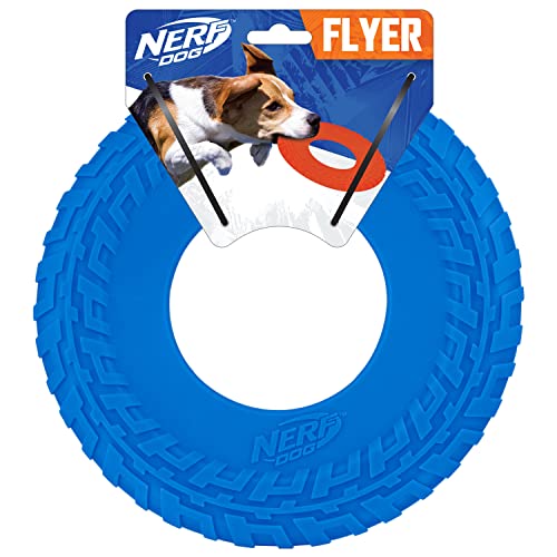 Rubber Tire Flyer Dog Toy - 10 Inch, Blue