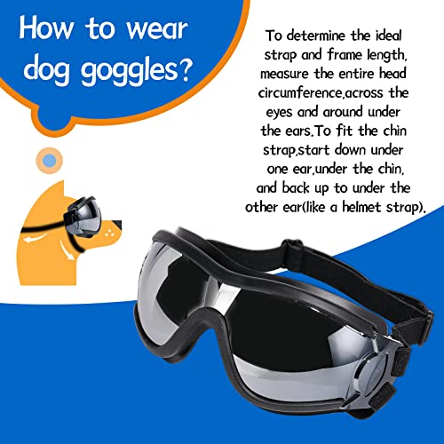 Dog Sunglasses/Goggles, UV/Wind/Dust/Fog Protection