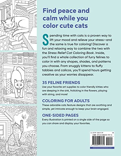 Stress Relief Cat Coloring Book for Adults