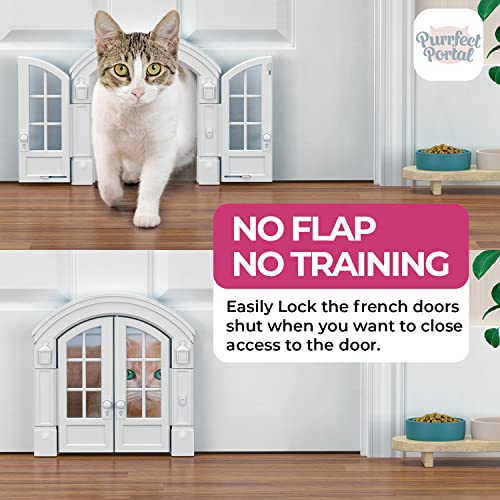 French Cat Door - No-Flap, White