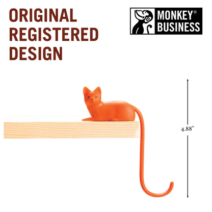 Cat Tail Hook for Desk or Screen - Orange & White