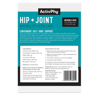 Hip + Joint Mobility Collar for Dogs with Glucosamine, Chondroitin, MSM, and More