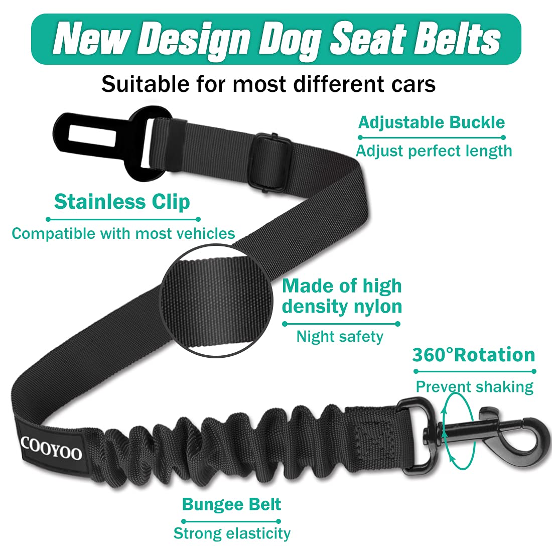 Dog Car Seat Belt - 3 Piece Set