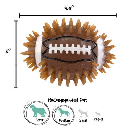 Spiky Squeak & Light Football Dog Toy
