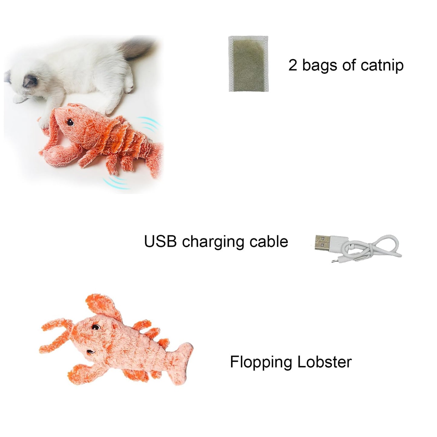 Flopping Lobster Toy for Cats & Dogs