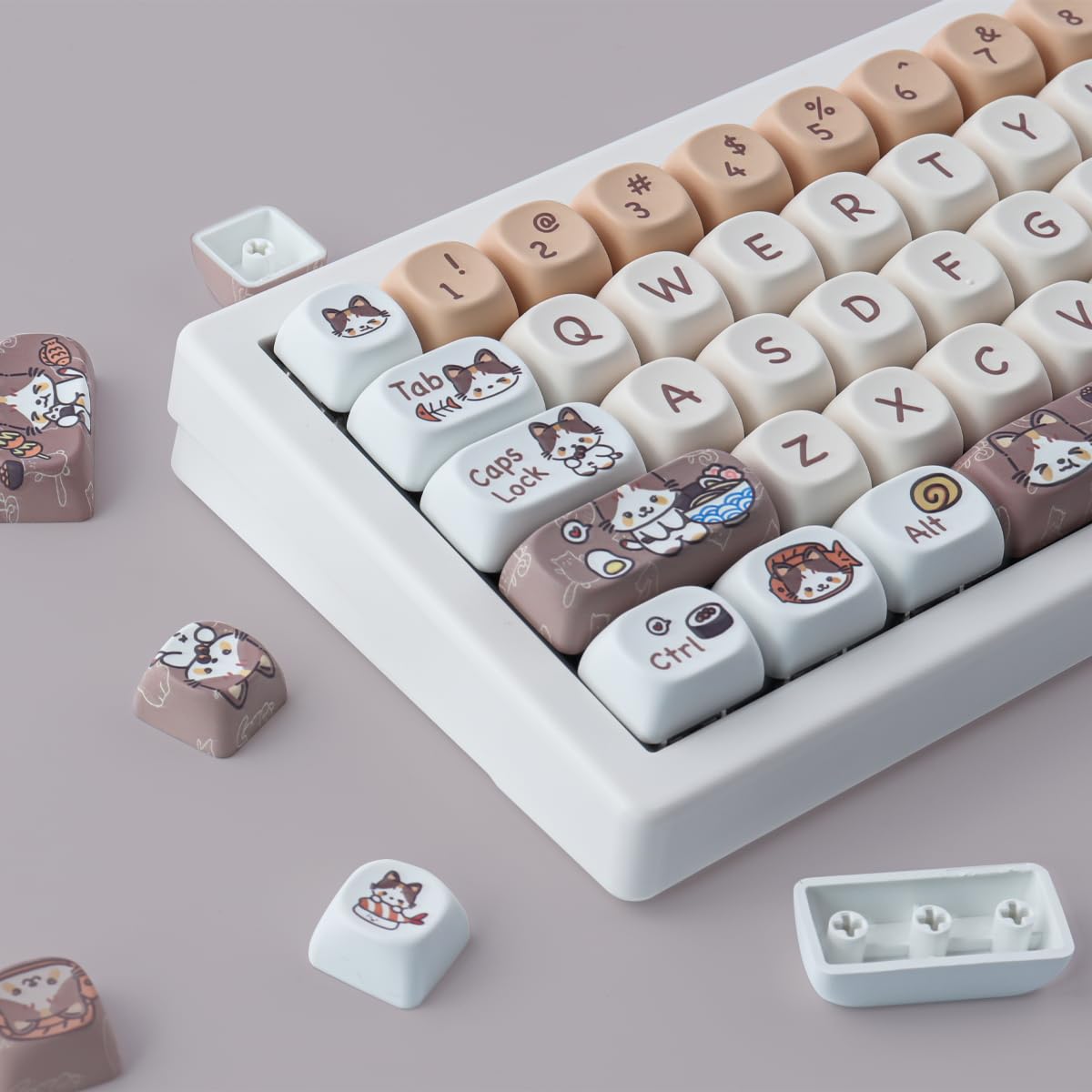 Cute Kitty-Cat Keycaps Set - 143 Keys