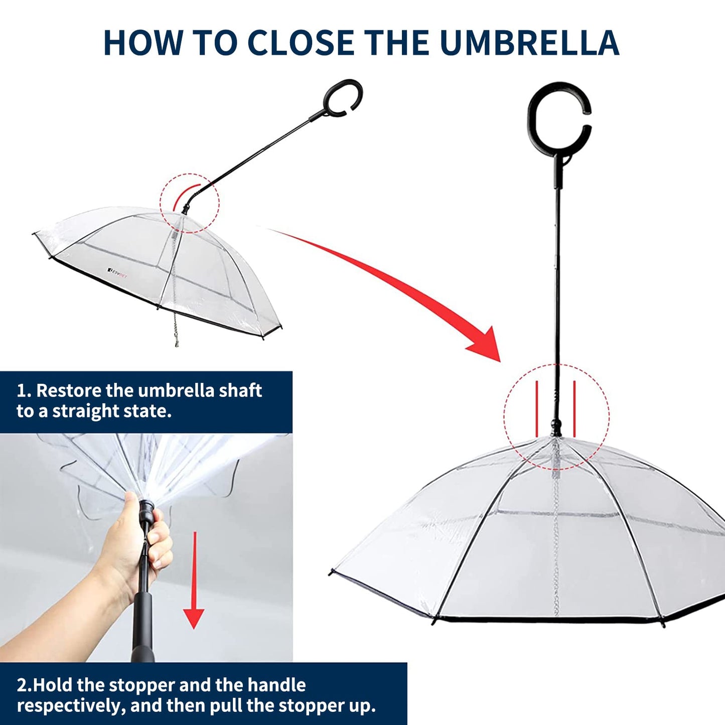 Clear Dog Umbrella with Leash - Small Pets