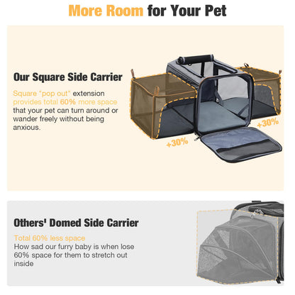 Airline Approved Cat Dog Carrier with Wheels