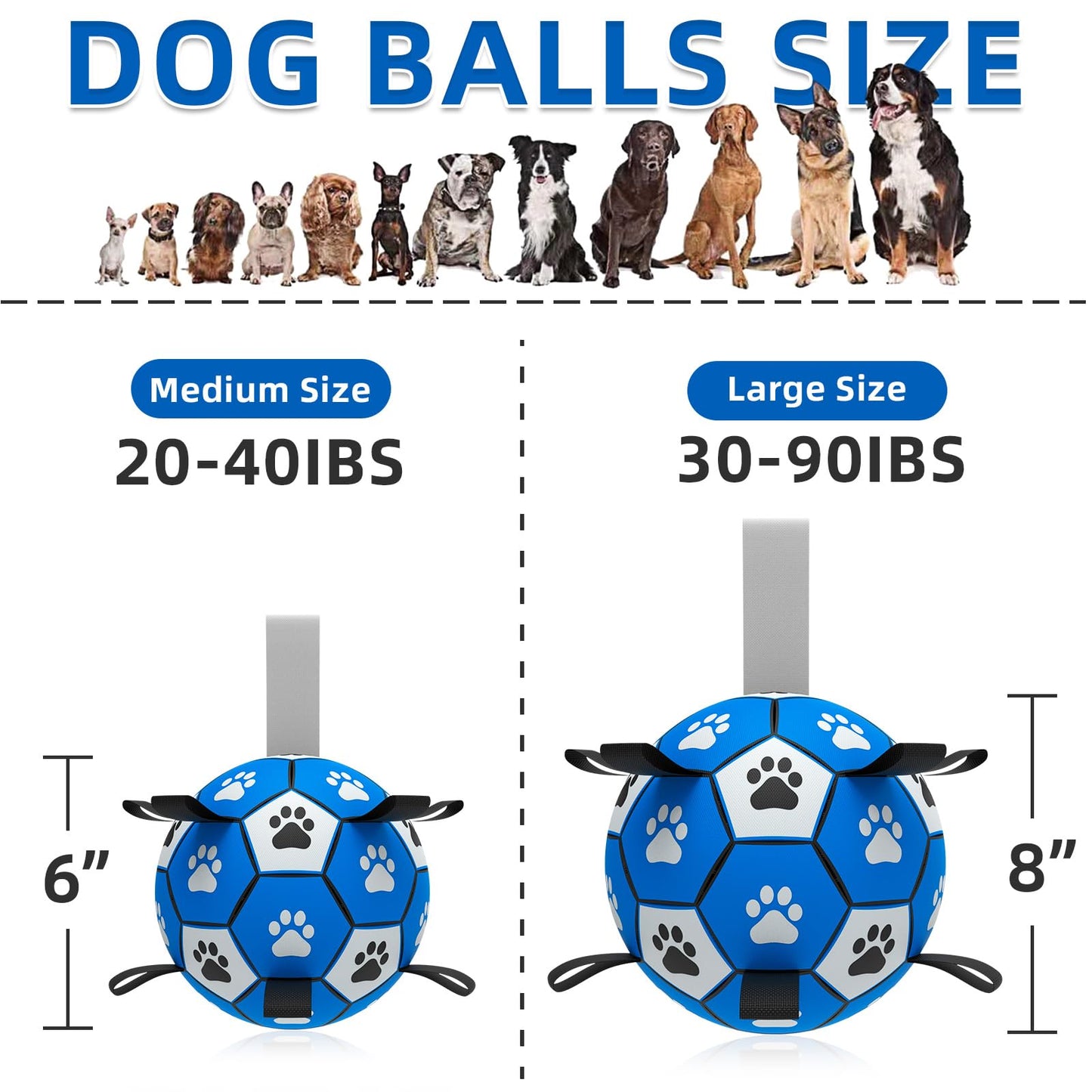 Dog Rope Toy Soccer Ball - 6", Blue & Grey