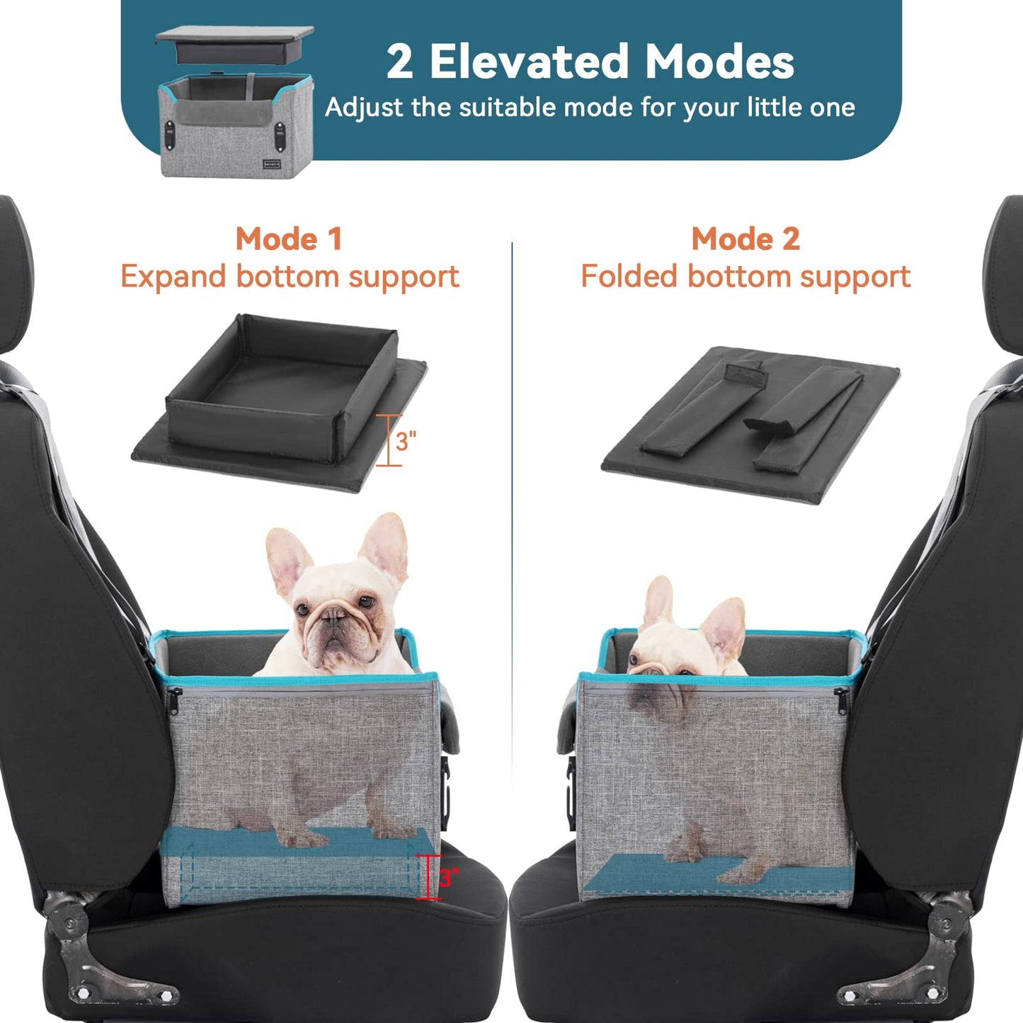 Small Dog Car Seat - Grey