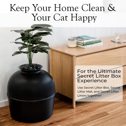 Hidden Litter Box Enclosure - Odor Control, Matte Black