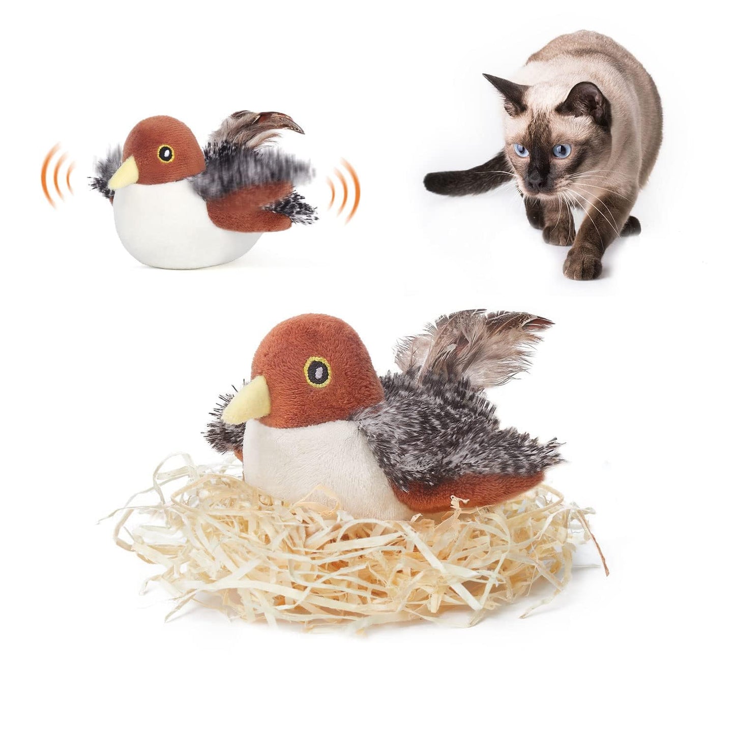 Rechargeable Flapping Bird Cat Toy - 4"