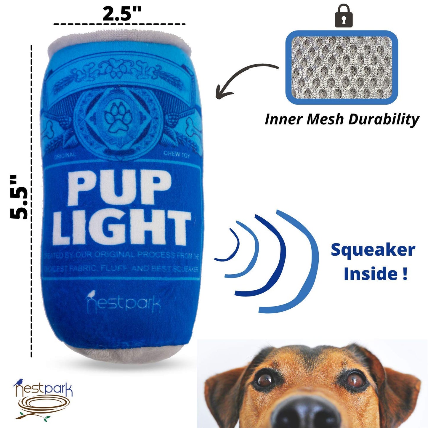 Beer Plush Squeaky Dog Toys - 2 Pack
