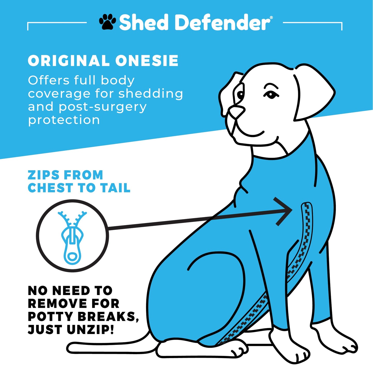 Dog Onesie for Shedding & Recovery - Seen on Shark Tank