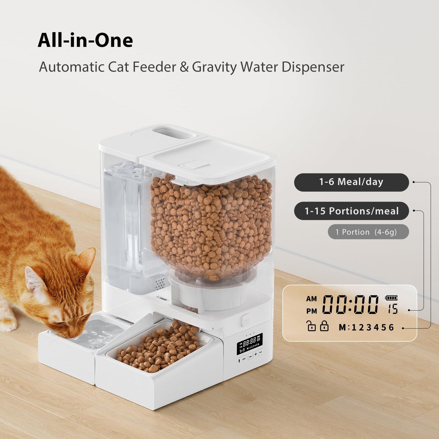 Automatic Cat Feeder & Water Dispenser Combo