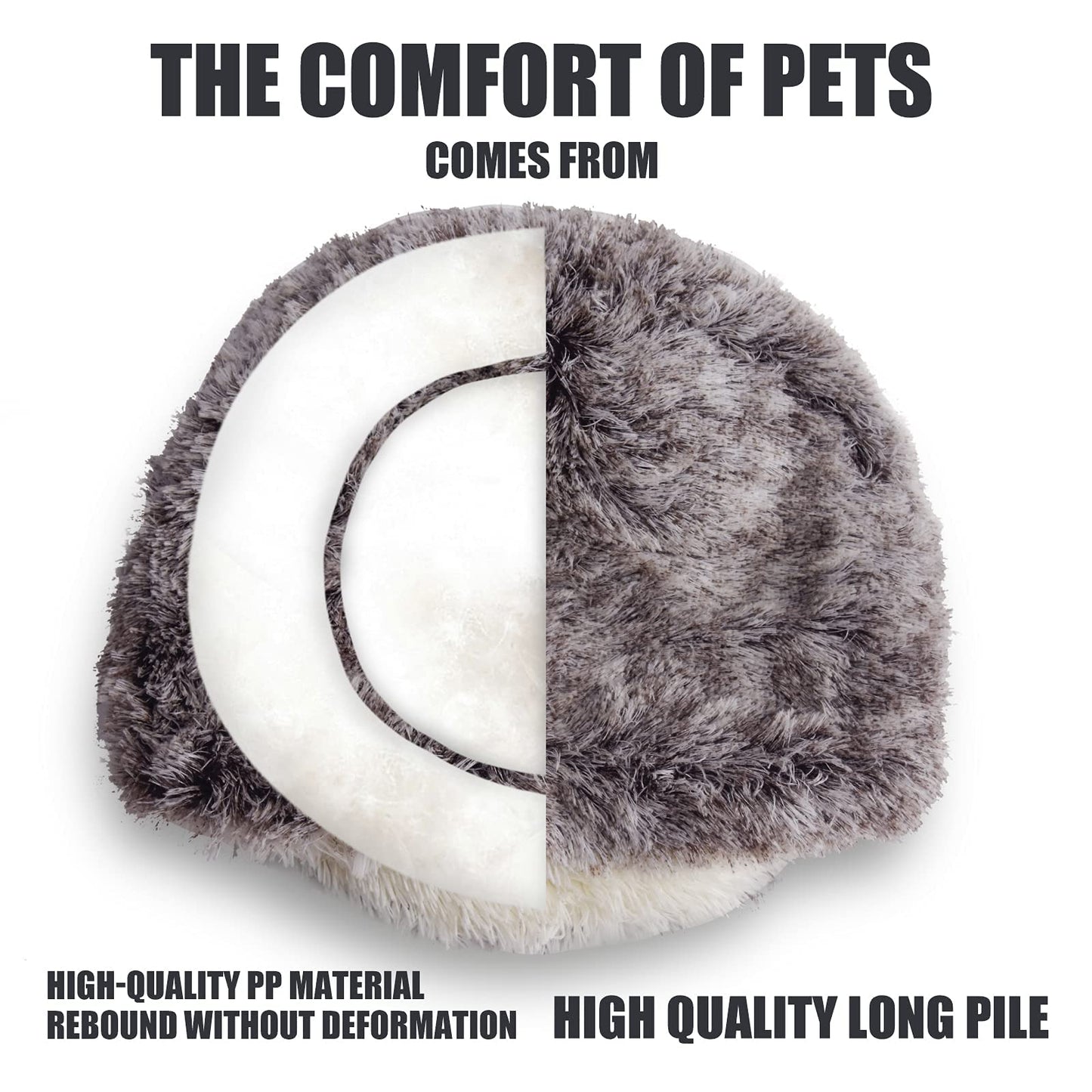 Plush Hooded Cat Bed - 20" Coffee