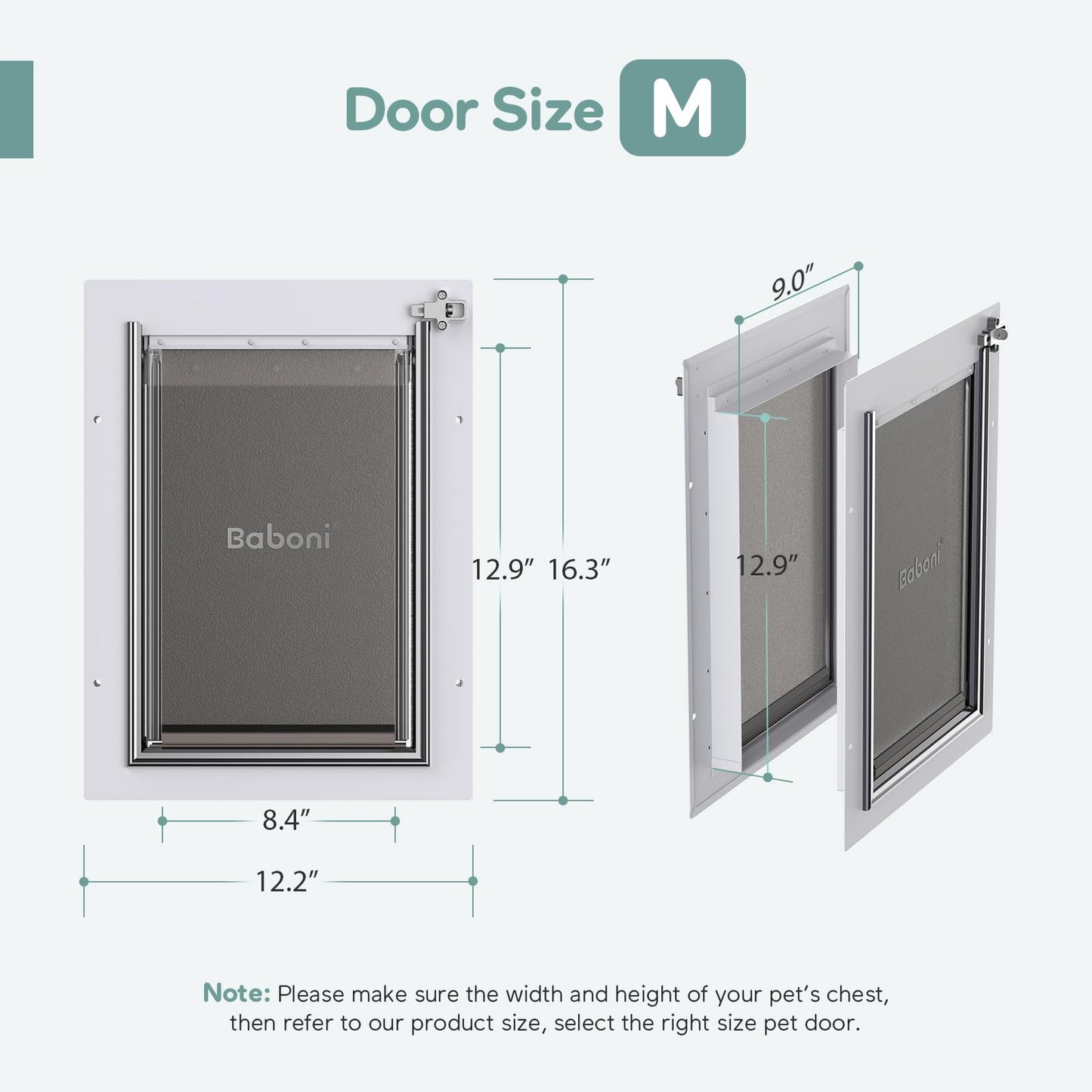 3-Flap Steel Pet Door - Medium