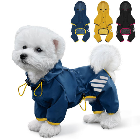 Waterproof Dog Raincoat with Hood - Blue (S)
