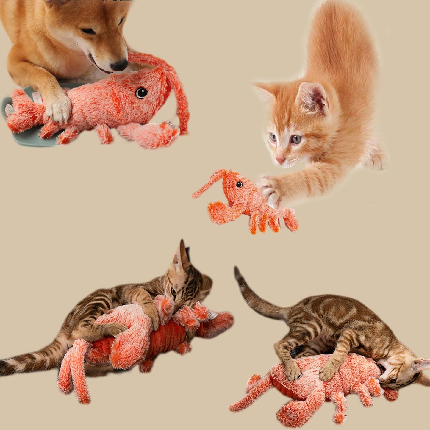 Flopping Lobster Toy for Cats & Dogs